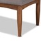 Baxton Studio Sanford Mid-Century Modern Grey Fabric and Walnut Brown Finished Wood 3-Piece Dining Nook Set 184-11340-9305-Zoro - alternate 4